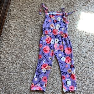 2t girls purple floral jumpsuit.
